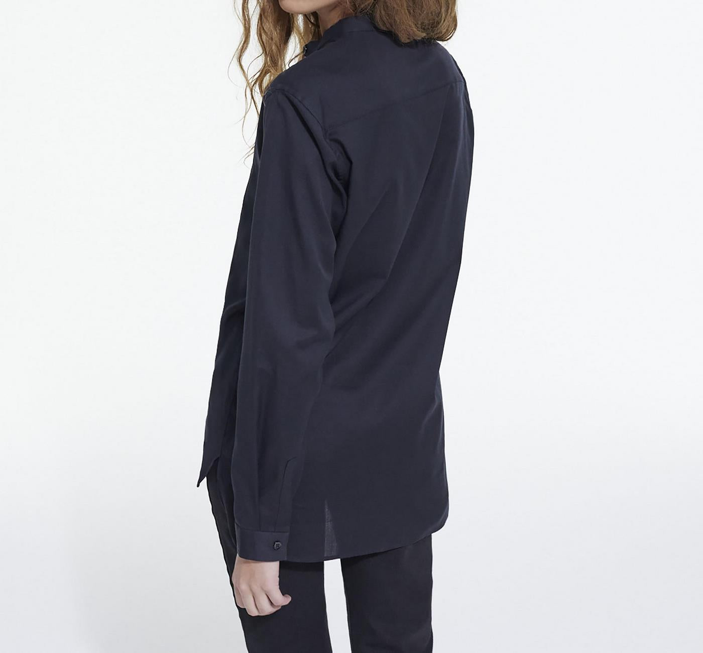 The Kooples - Chemise Sans Col Detail Patte Cachee - Femme