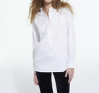The Kooples - Camisa sin cuello con detalle de tapeta oculta - Mujer