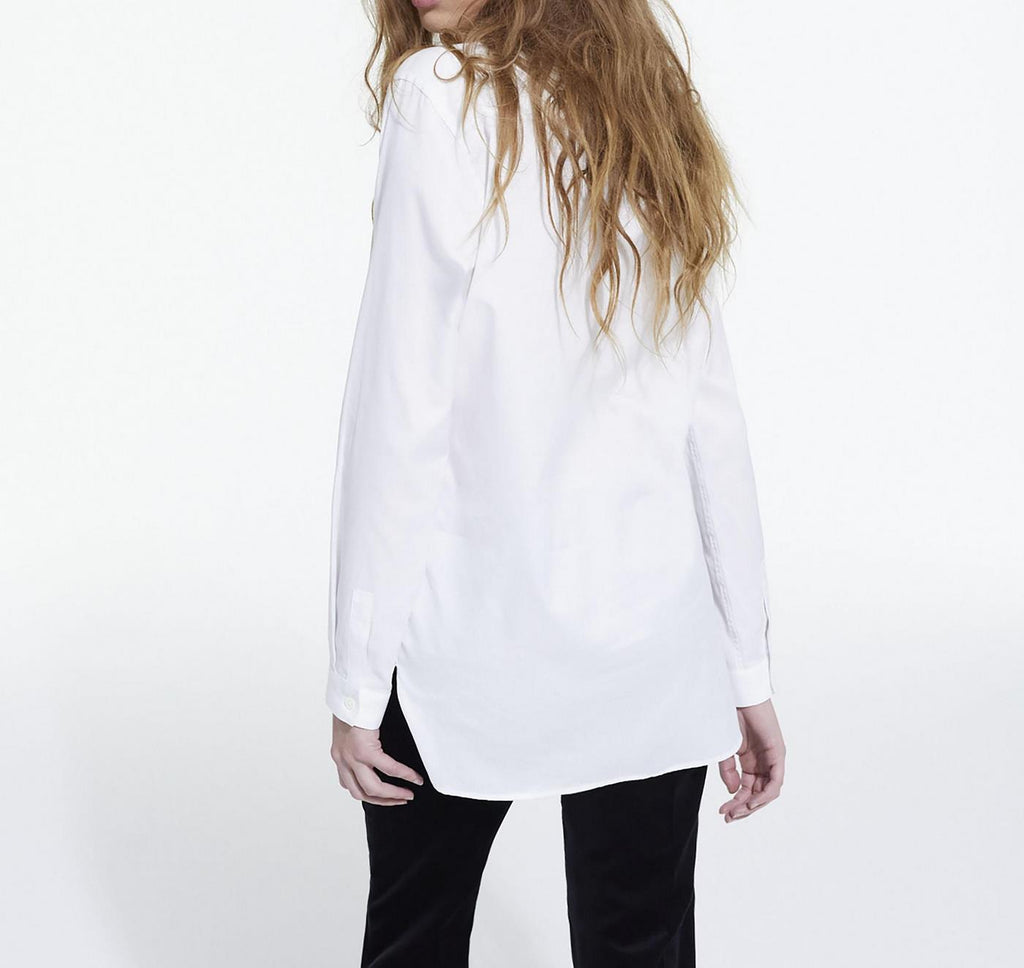 The Kooples - Camisa sin cuello con detalle de tapeta oculta - Mujer