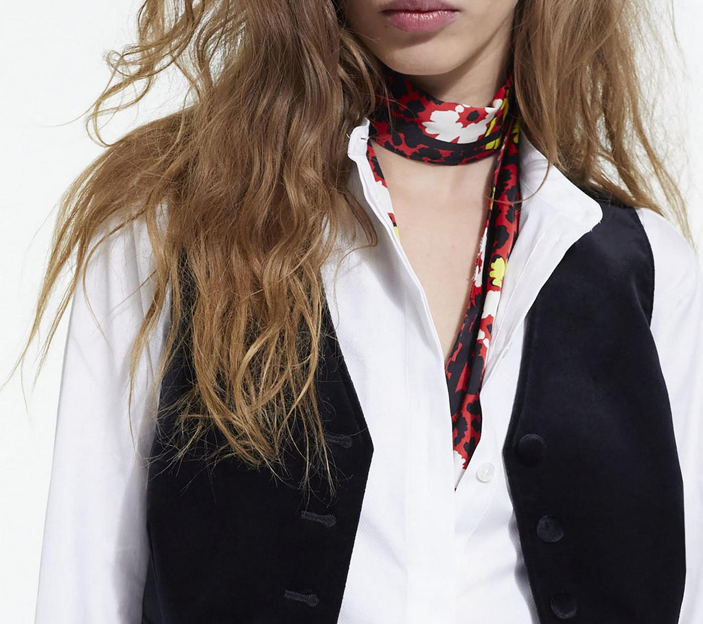 The Kooples - Camisa sin cuello con detalle de tapeta oculta - Mujer