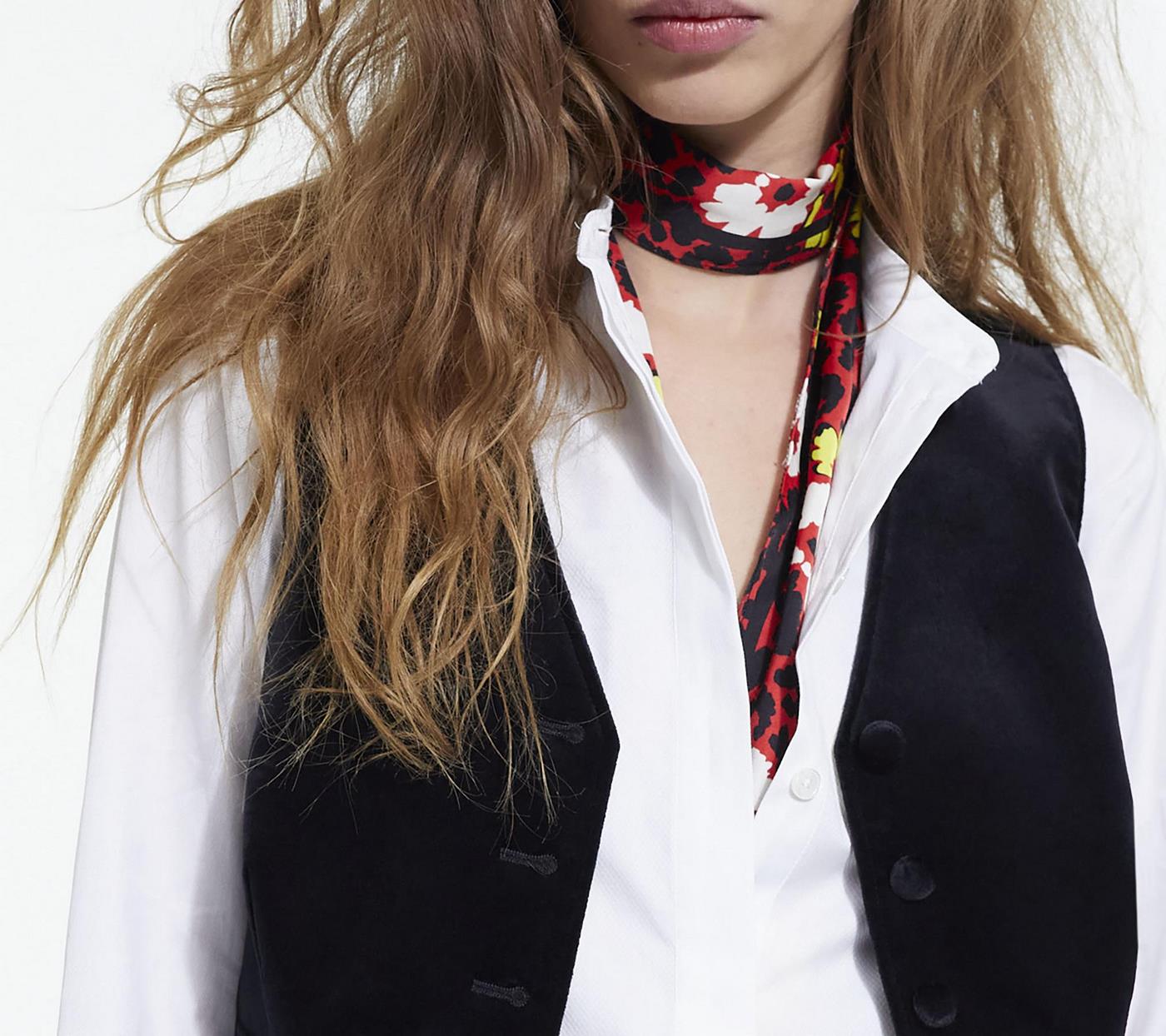 The Kooples - Camisa sin cuello con detalle de tapeta oculta - Mujer