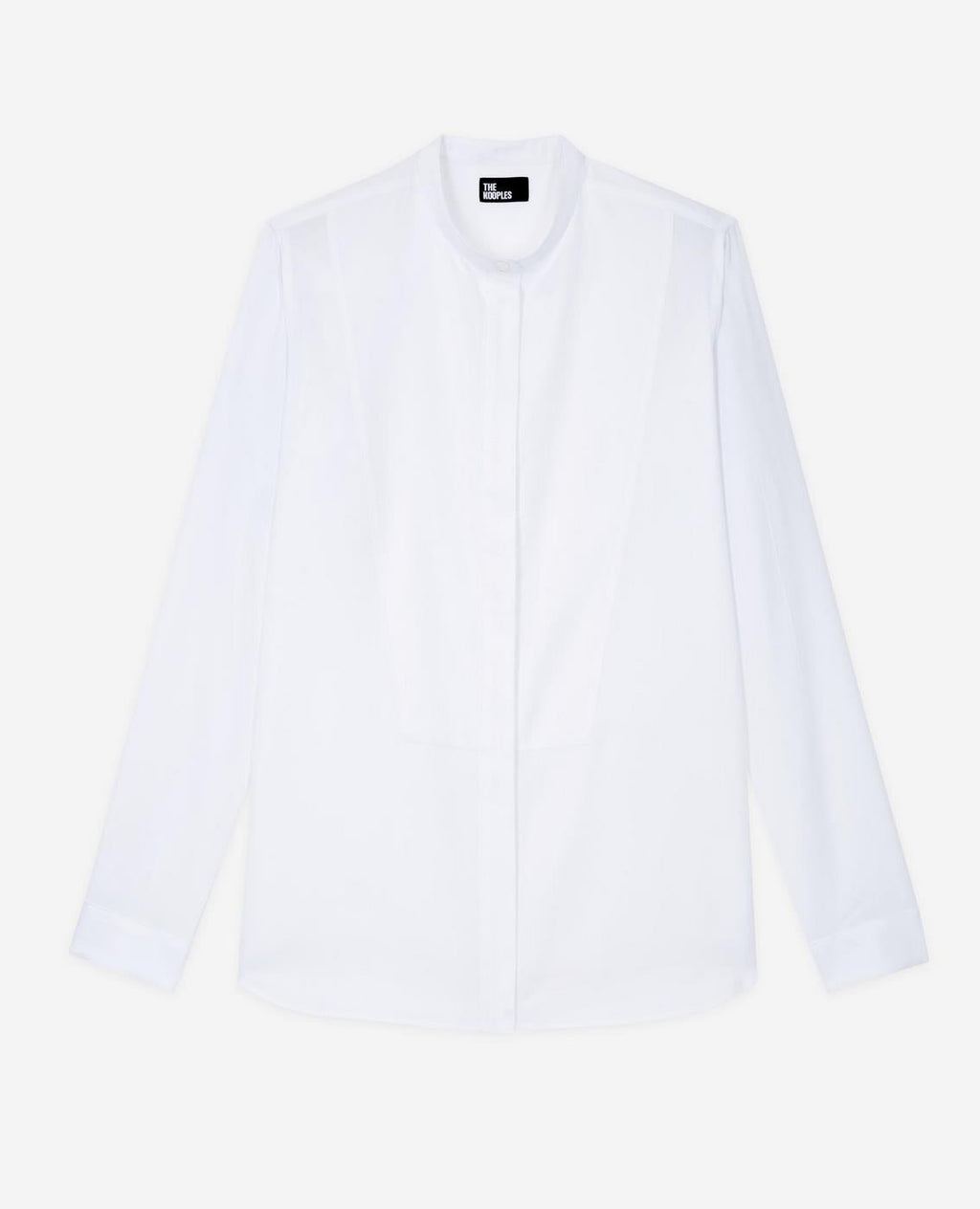 The Kooples - Camisa sin cuello con detalle de tapeta oculta - Mujer