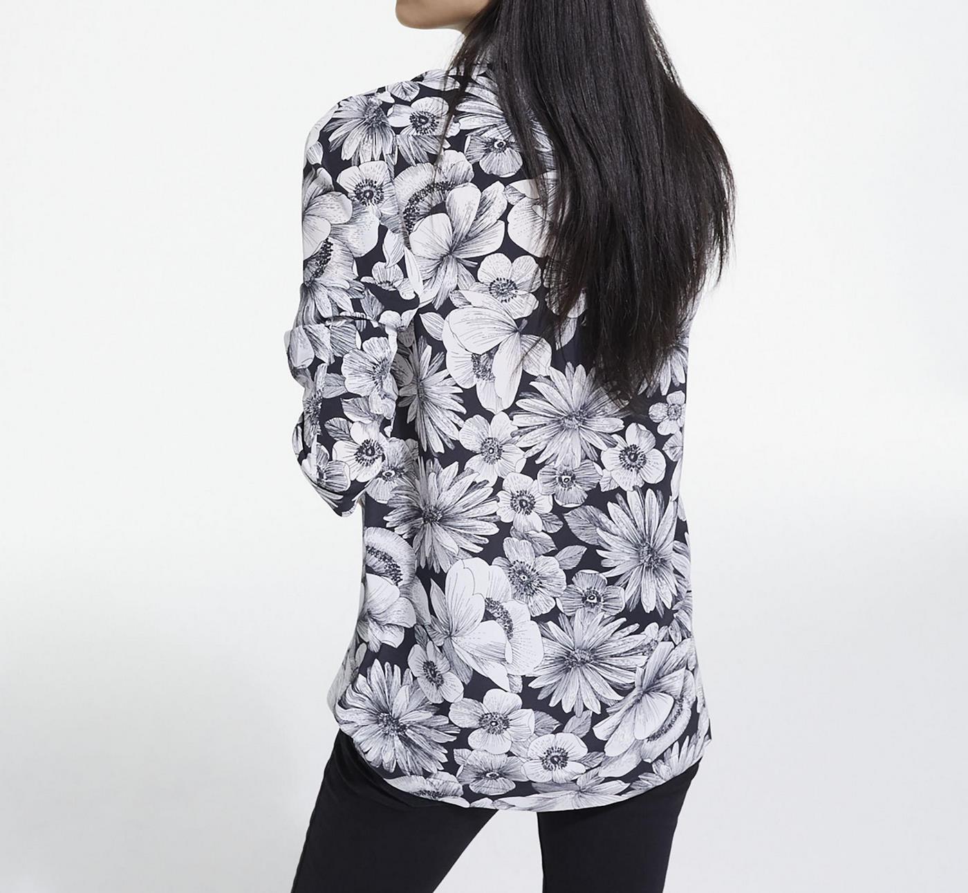 The Kooples - Chemisier En Soie - Noir Et Blanc - Femme