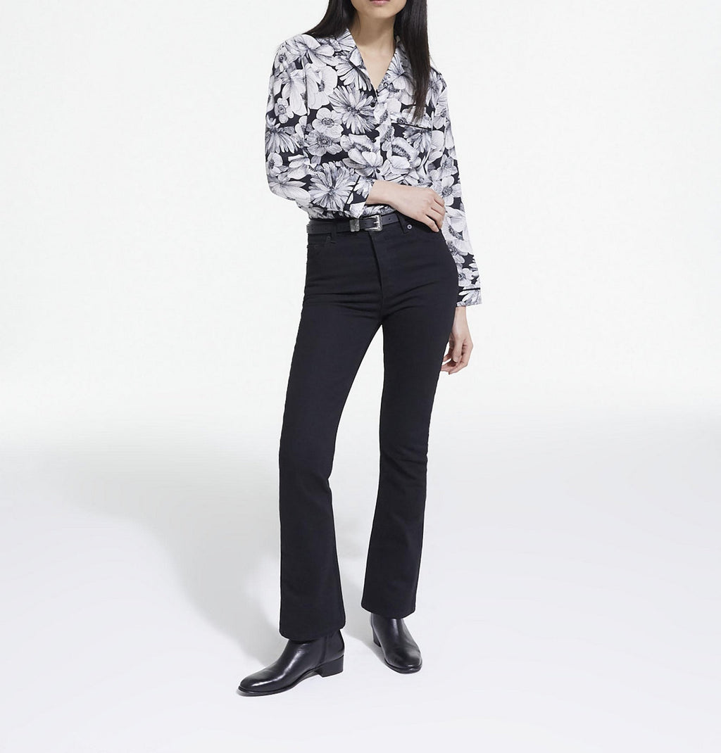 The Kooples - Chemisier En Soie - Noir Et Blanc - Femme