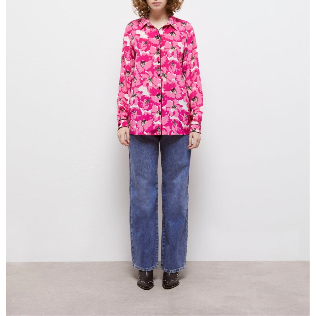 The Kooples - Blusa De Seda - Blanco Y Rosa - Mujer