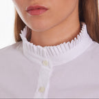 The Kooples - Camisa de manga larga con detalle de cuello plisado - Mujer
