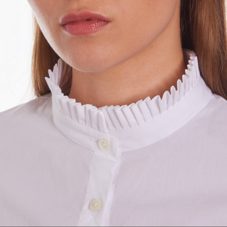 The Kooples - Camisa de manga larga con detalle de cuello plisado - Mujer