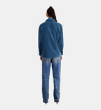 The Kooples - Chemise En Velours - Bleu Pétrole - Femme