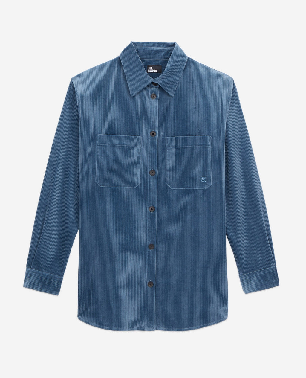 The Kooples - Chemise En Velours - Bleu Pétrole - Femme