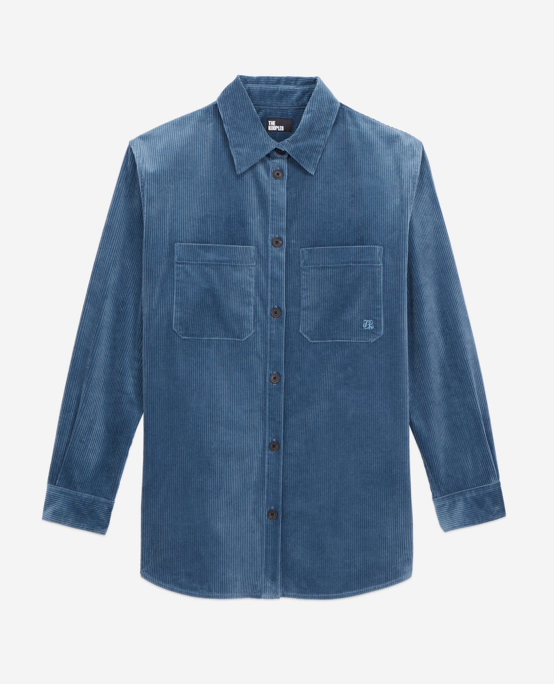 The Kooples - Chemise En Velours - Bleu Pétrole - Femme