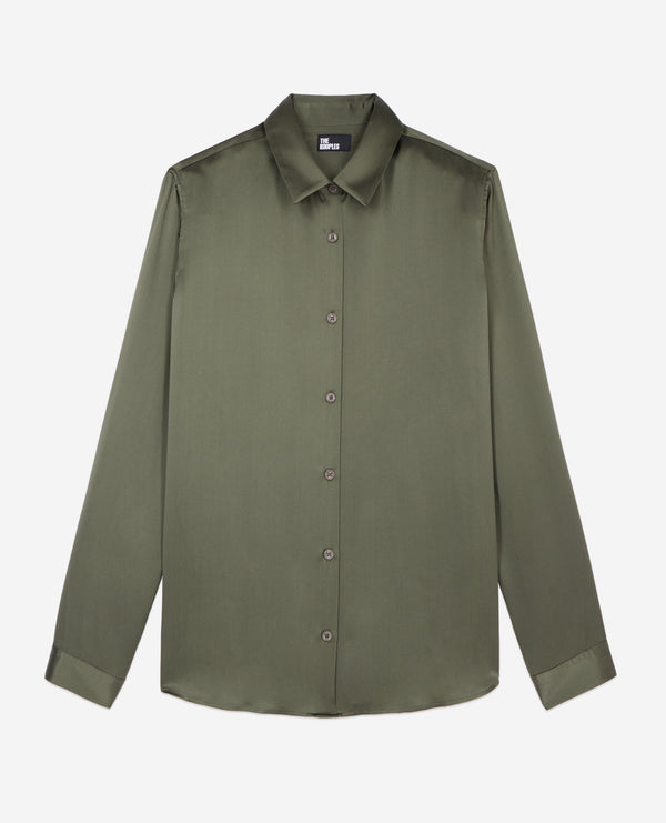The Kooples - Chemise En Satin De Soie Manches Longues