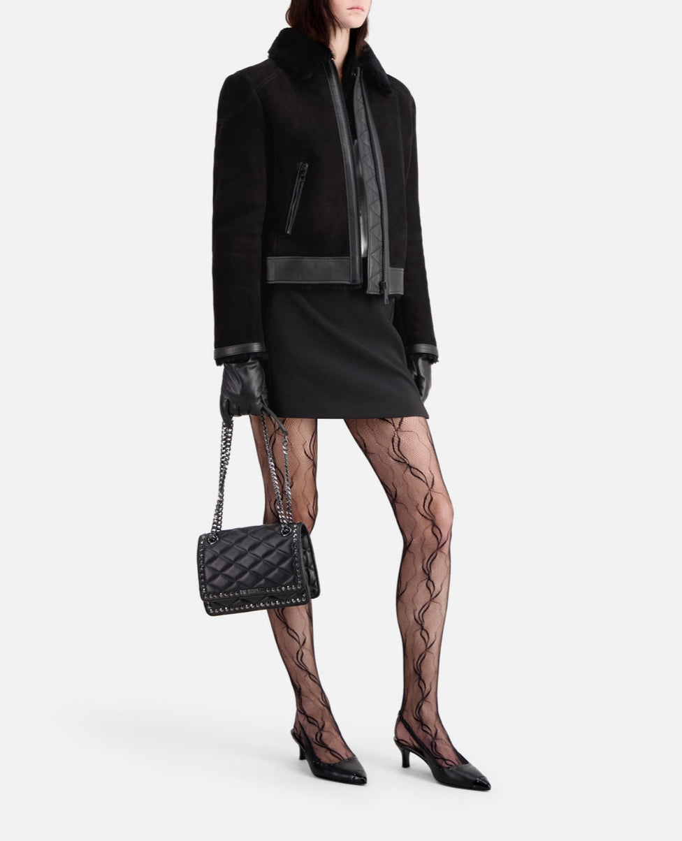 The Kooples - Veste En Cuir De Mouton - Noir - Femme