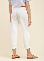 Pantalon En Toile Coupe Ample