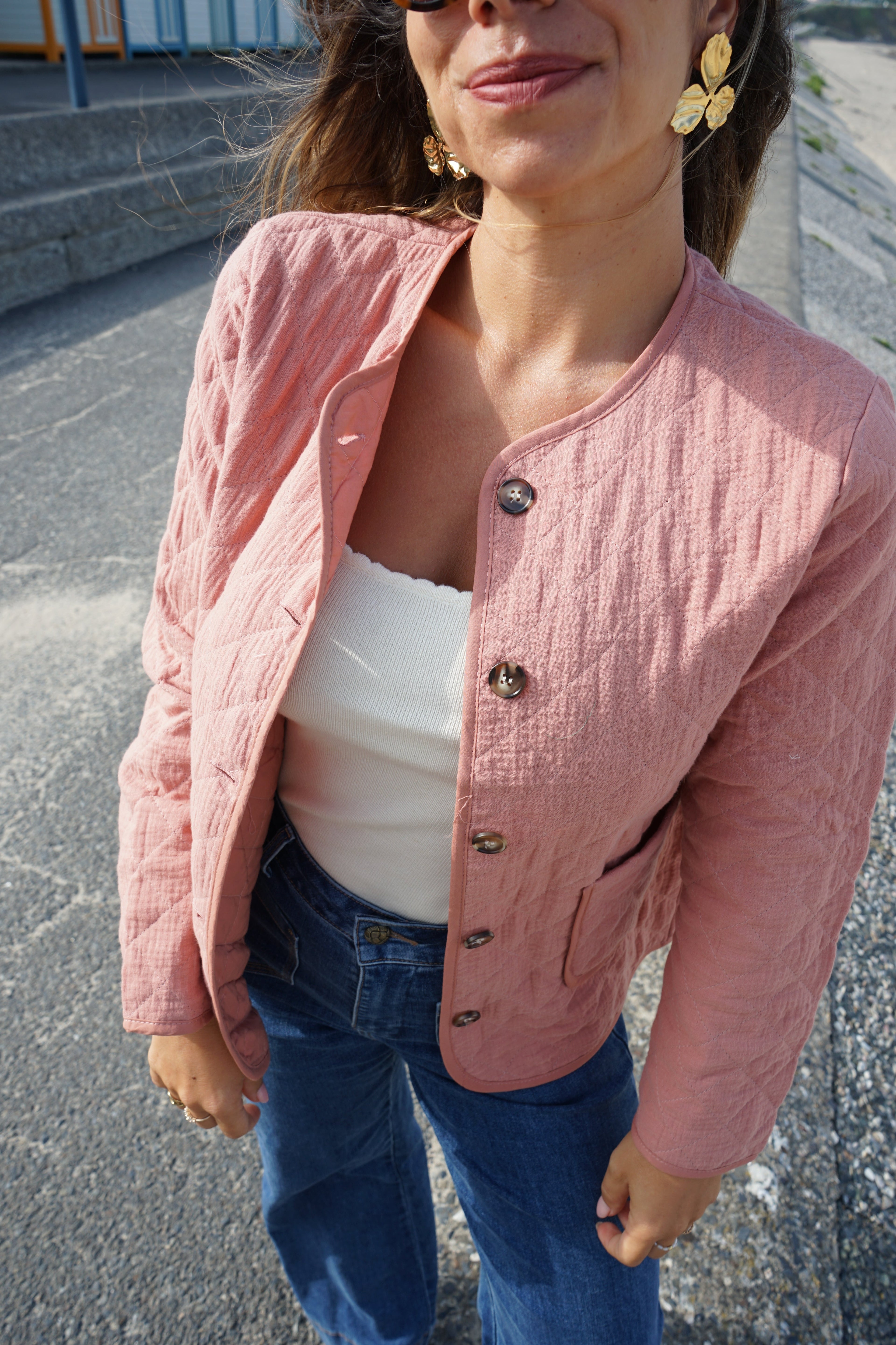 Pink Quilted Jacket