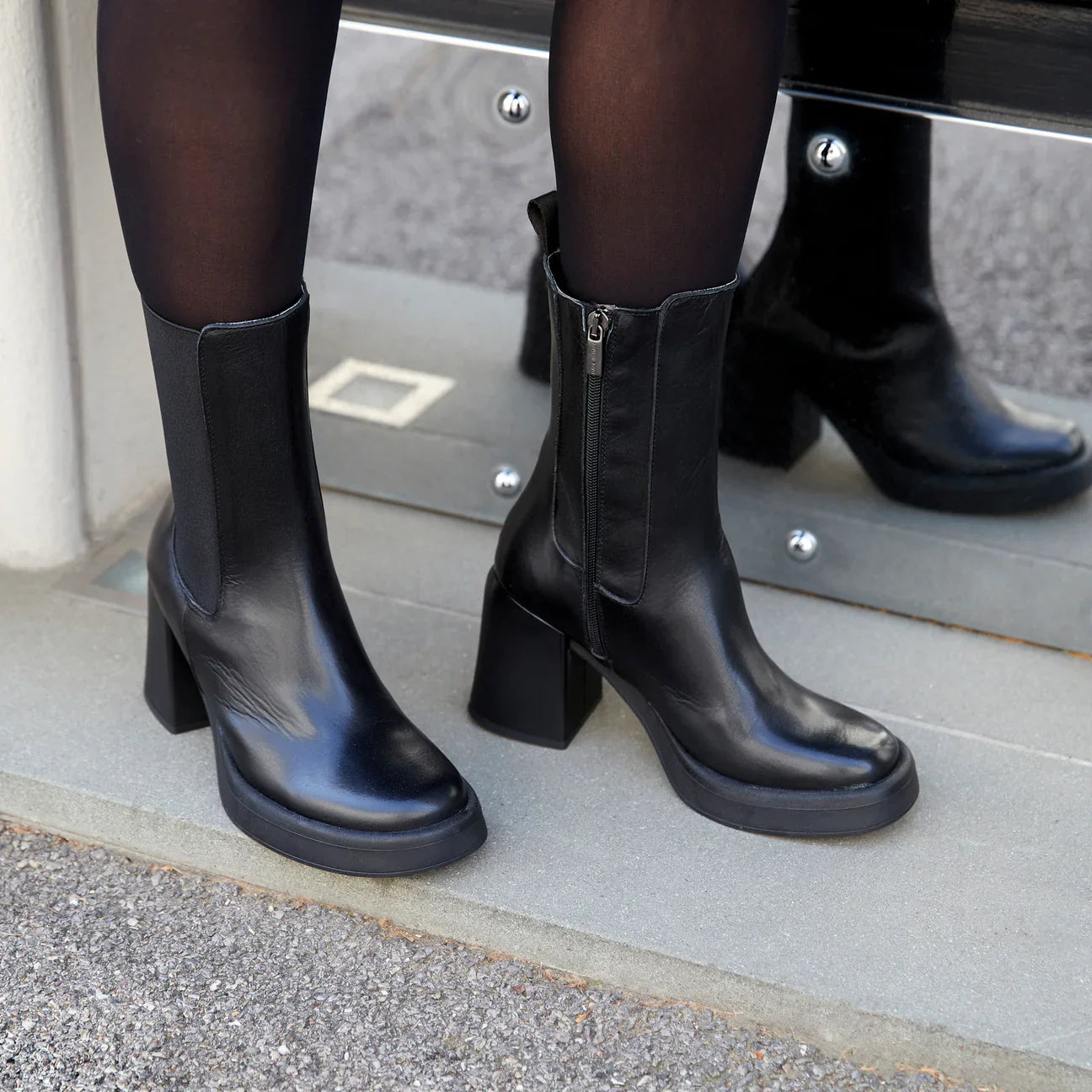 Frank Daniel - Bottes Chelsea À Talons - Noir - Femme