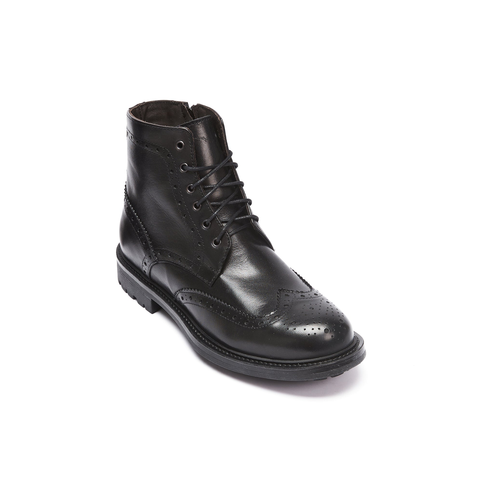 Frank Daniel - Bottes À Lacets Et Ailerons - Noir - Femme