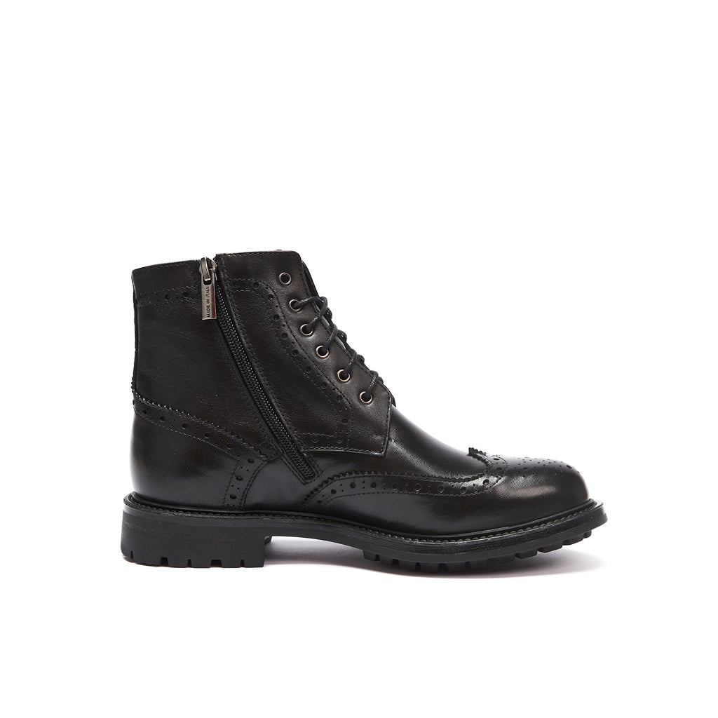 Frank Daniel - Bottes À Lacets Et Ailerons - Noir - Femme