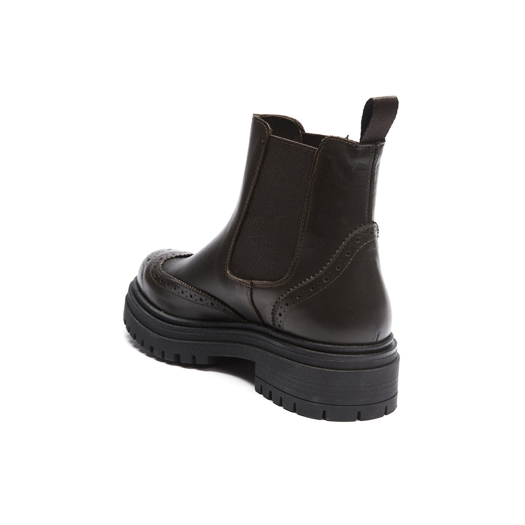 Frank Daniel - Bottes Chelsea À Bout Ailé - Marron Foncé - Femme