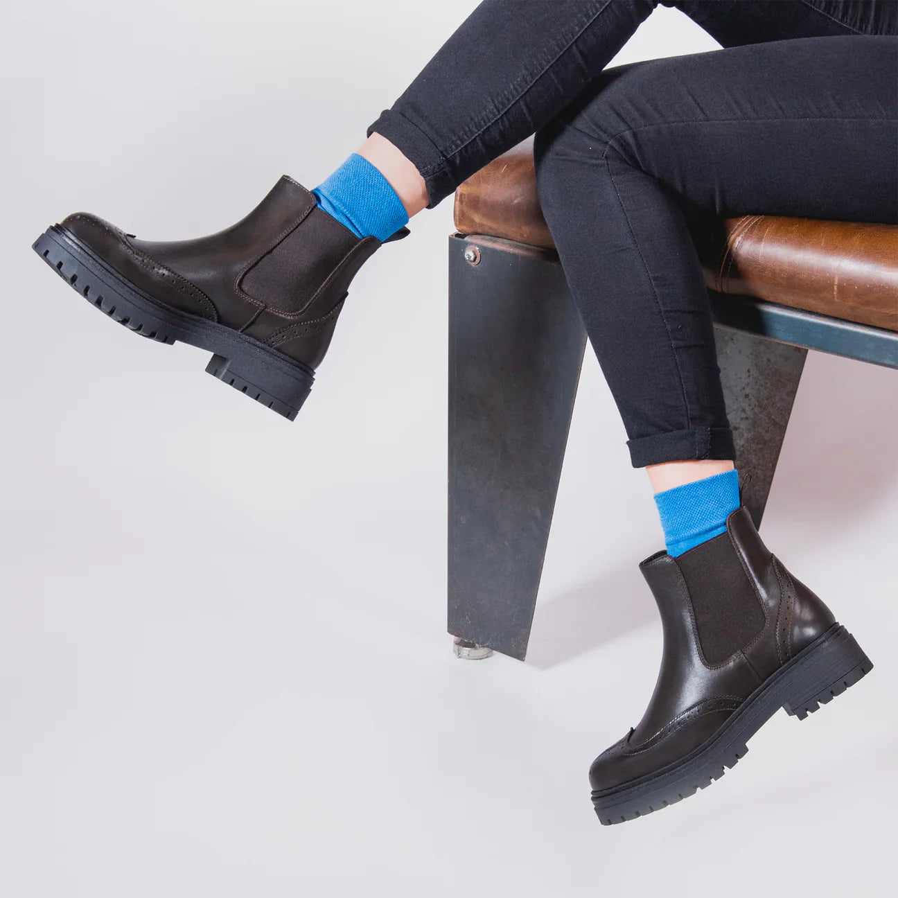 Frank Daniel - Bottes Chelsea À Bout Ailé - Marron Foncé - Femme
