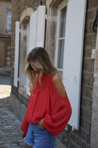 Blouse Ajourée Karole - Corail
