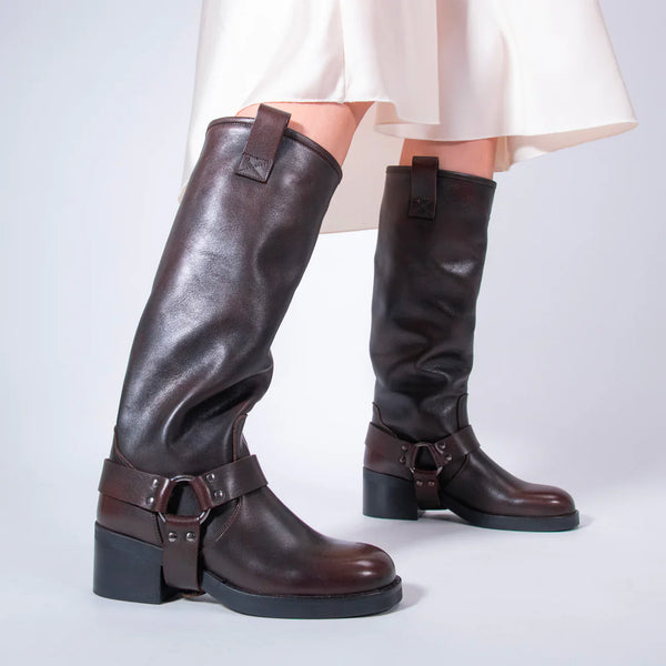 Frank Daniel - Women's Biker Boots - Brown