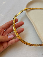 Collier Doré Vintage - Maille Gourmette Plate Dorée
