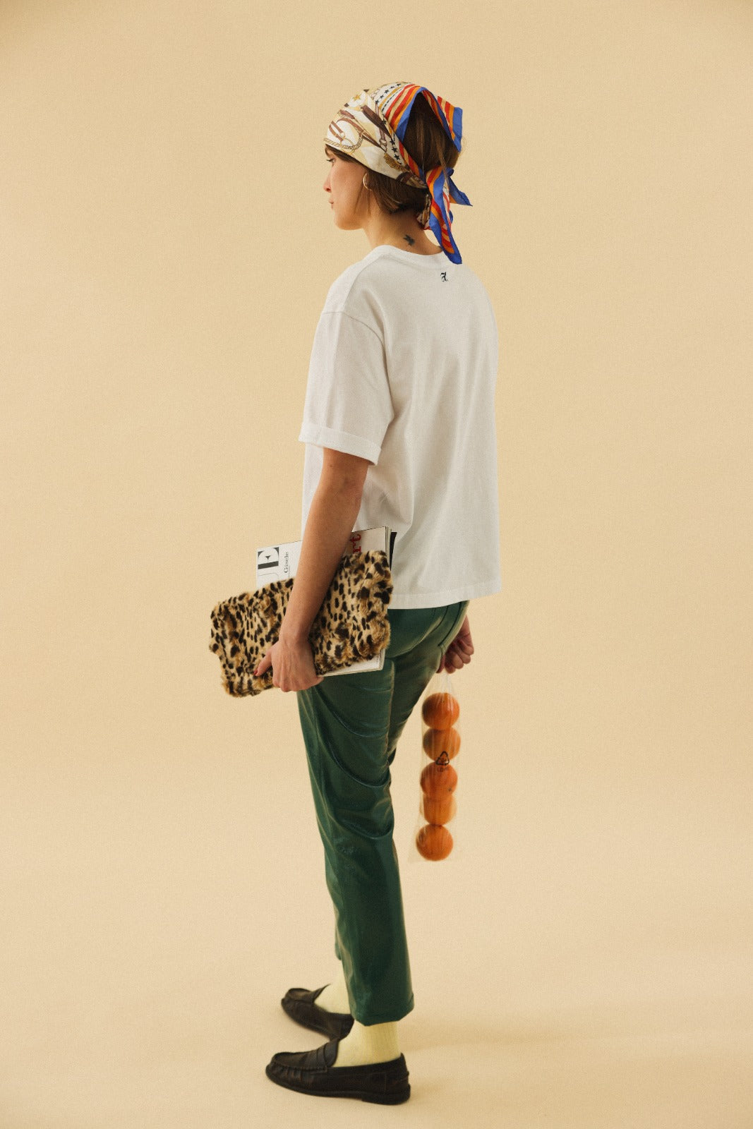 BRUNE green vinyl trousers
