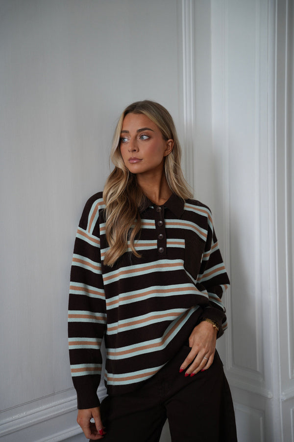 Candice Striped Sweater - Chocolate