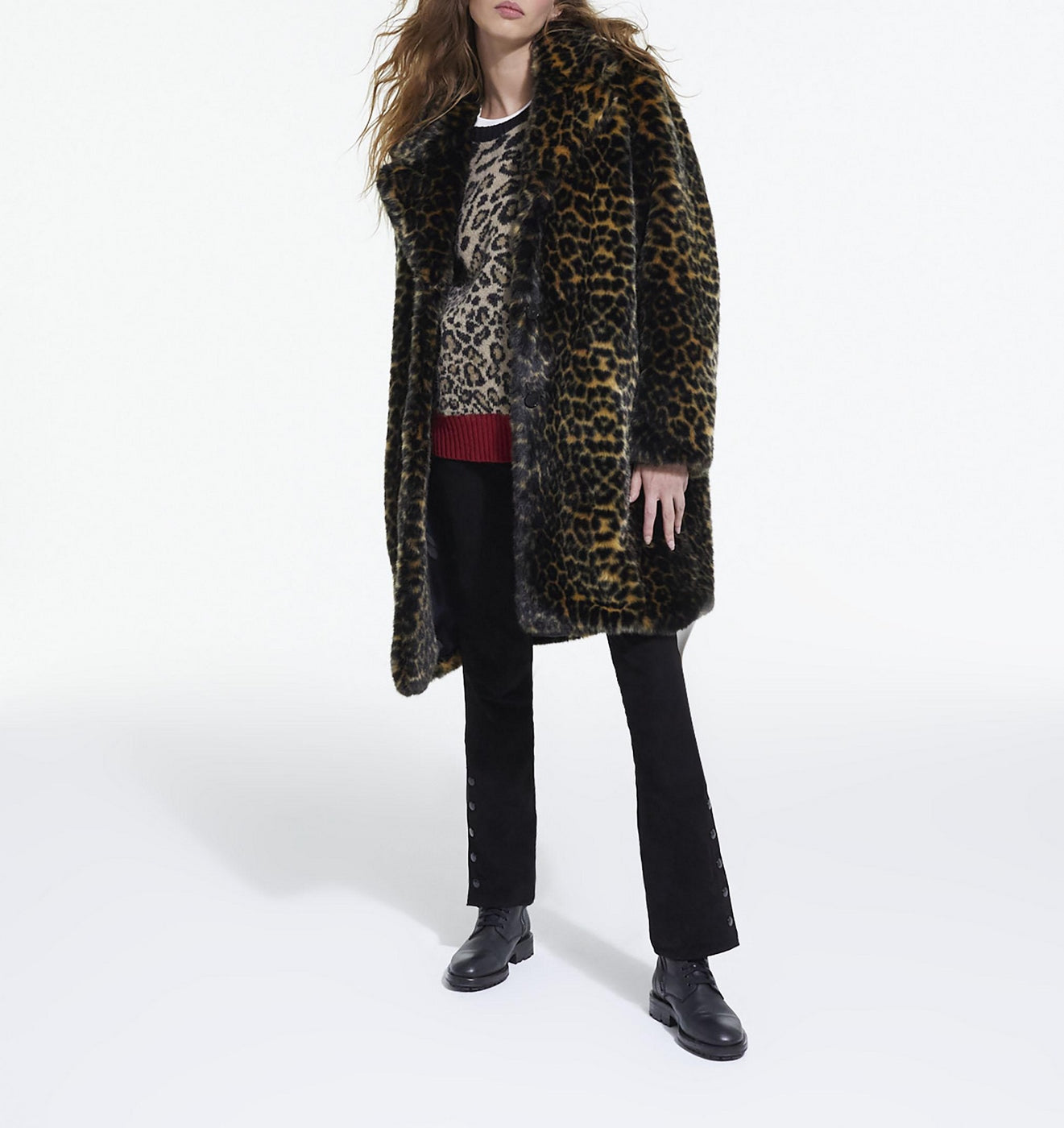 The Kooples - Fausse Fourrure Leopard - Femme