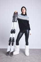 Filippa Mountain High Sweater - Black White Sky Blue - Women