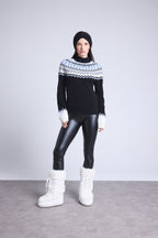 Filippa Mountain High Sweater - Black White Sky Blue - Women