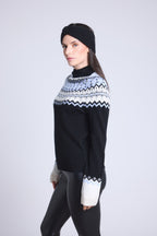 Filippa Mountain High Sweater - Black White Sky Blue - Women