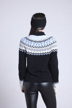 Filippa Mountain High Sweater - Black White Sky Blue - Women