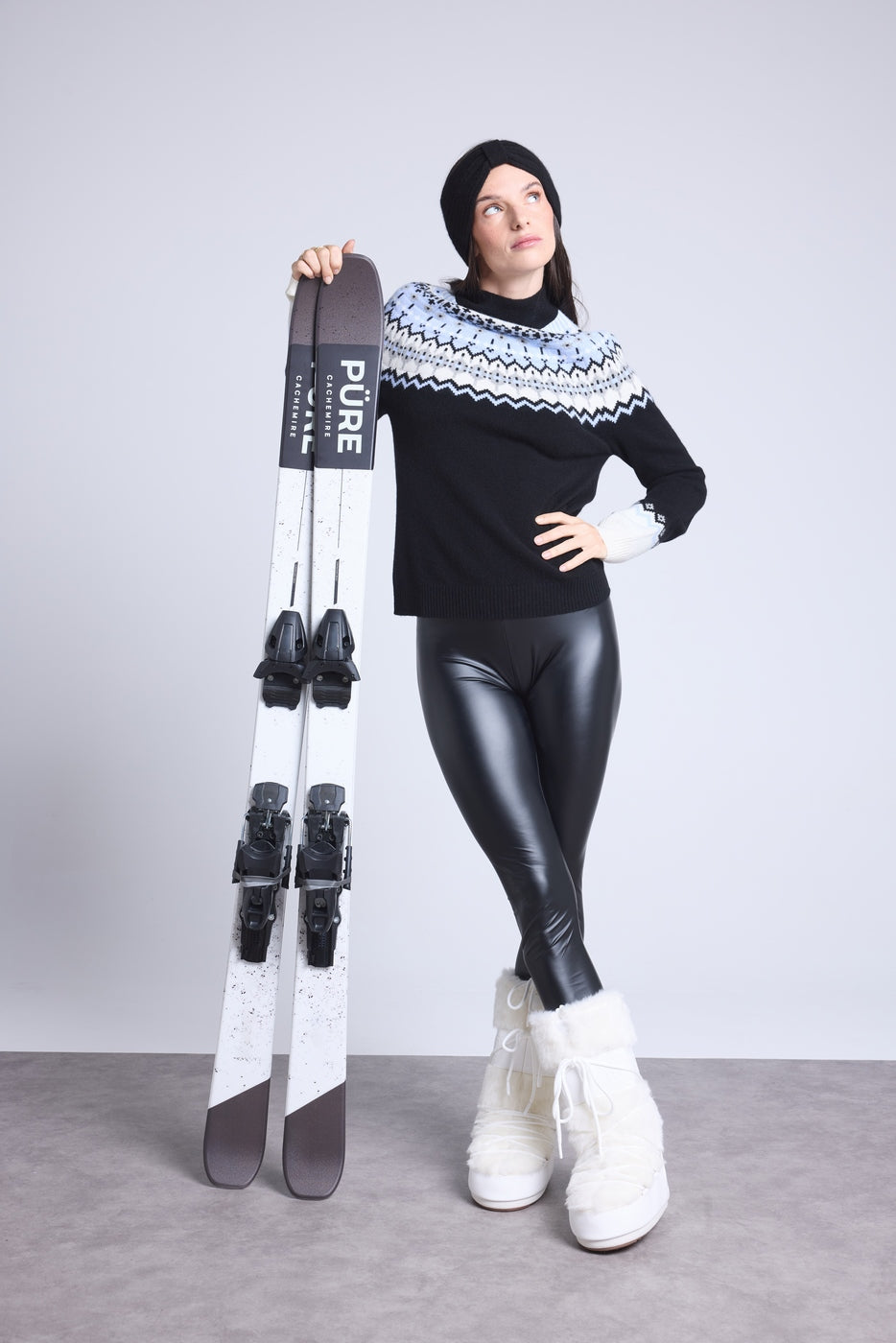 Filippa Mountain High Sweater - Black White Sky Blue - Women