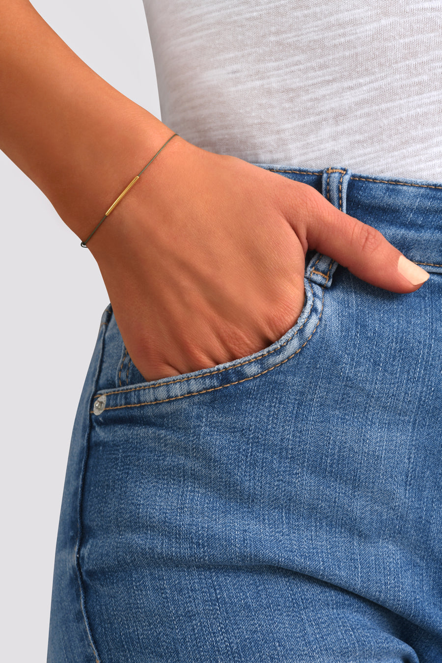 Bracelet Cordon Fineline Gris