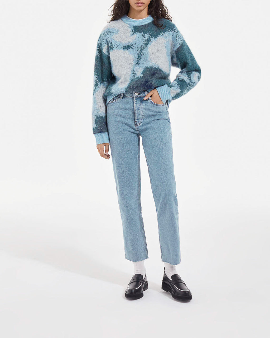 The Kooples - Washed Blue Jeans with Distressed Details - Women