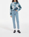 The Kooples - Washed Blue Jeans with Distressed Details - Women
