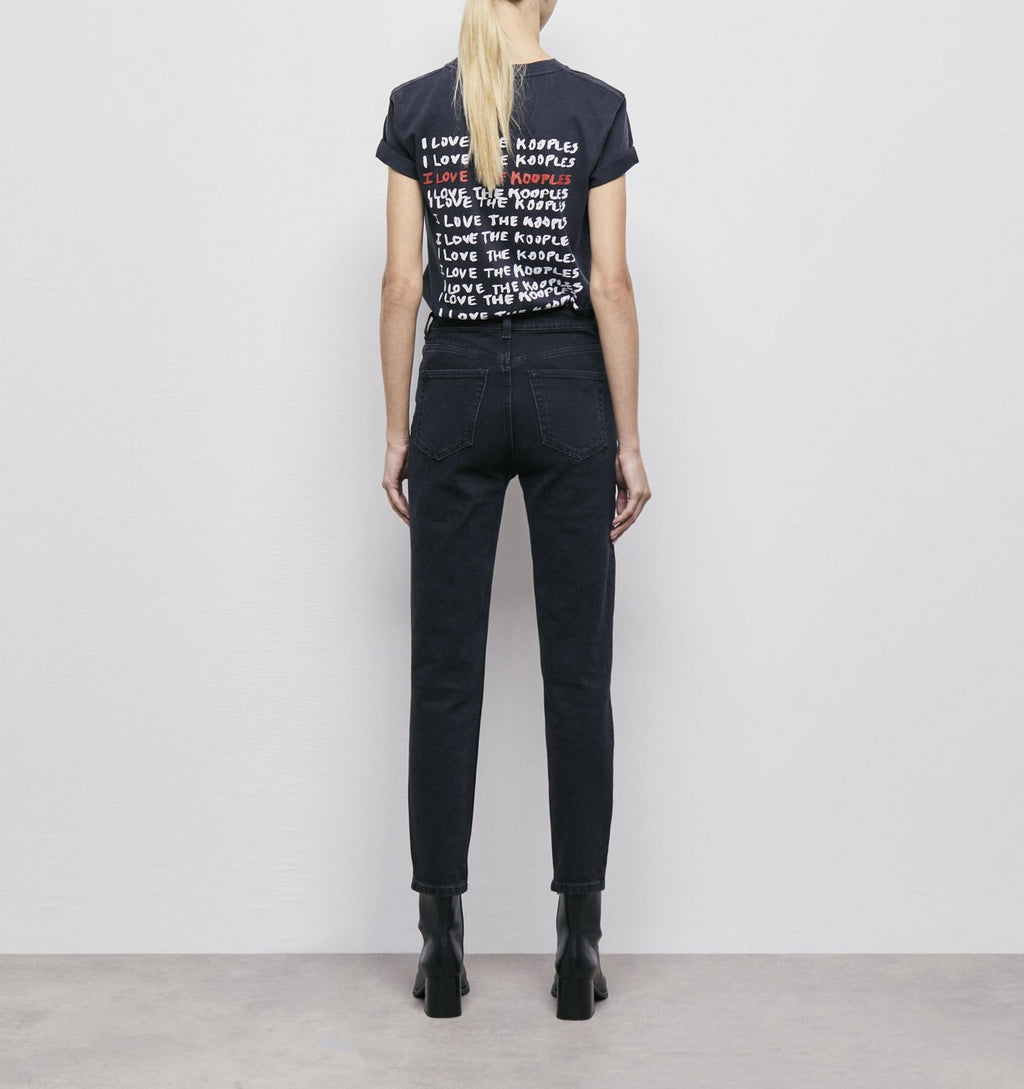 The Kooples - Vaqueros Slim Black Delave - Mujer