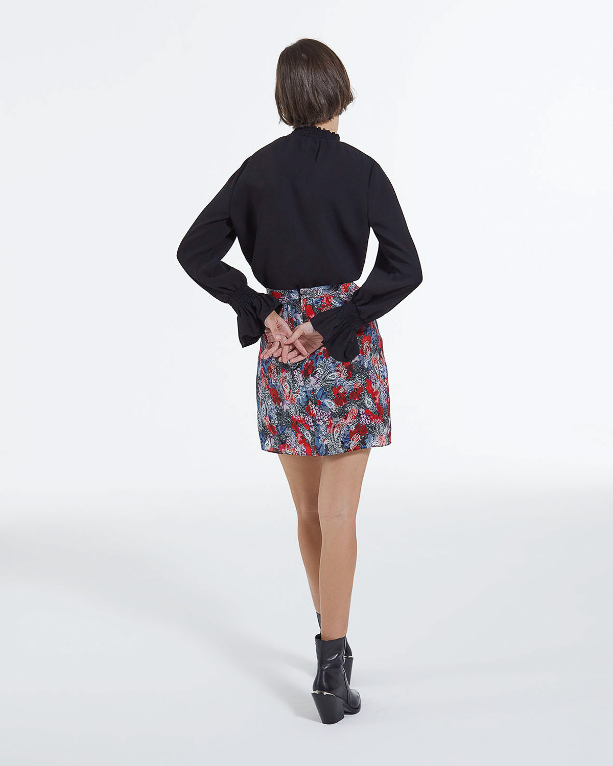 The Kooples - Short Floral Print Silk Skirt - Women