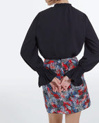 The Kooples - Short Floral Print Silk Skirt - Women