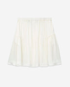 The Kooples - Short Ecru Silk Skirt with Gallon Detail - Women