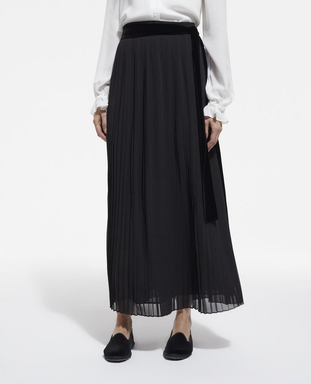 The Kooples - Jupe Plissée - Noir - Femme