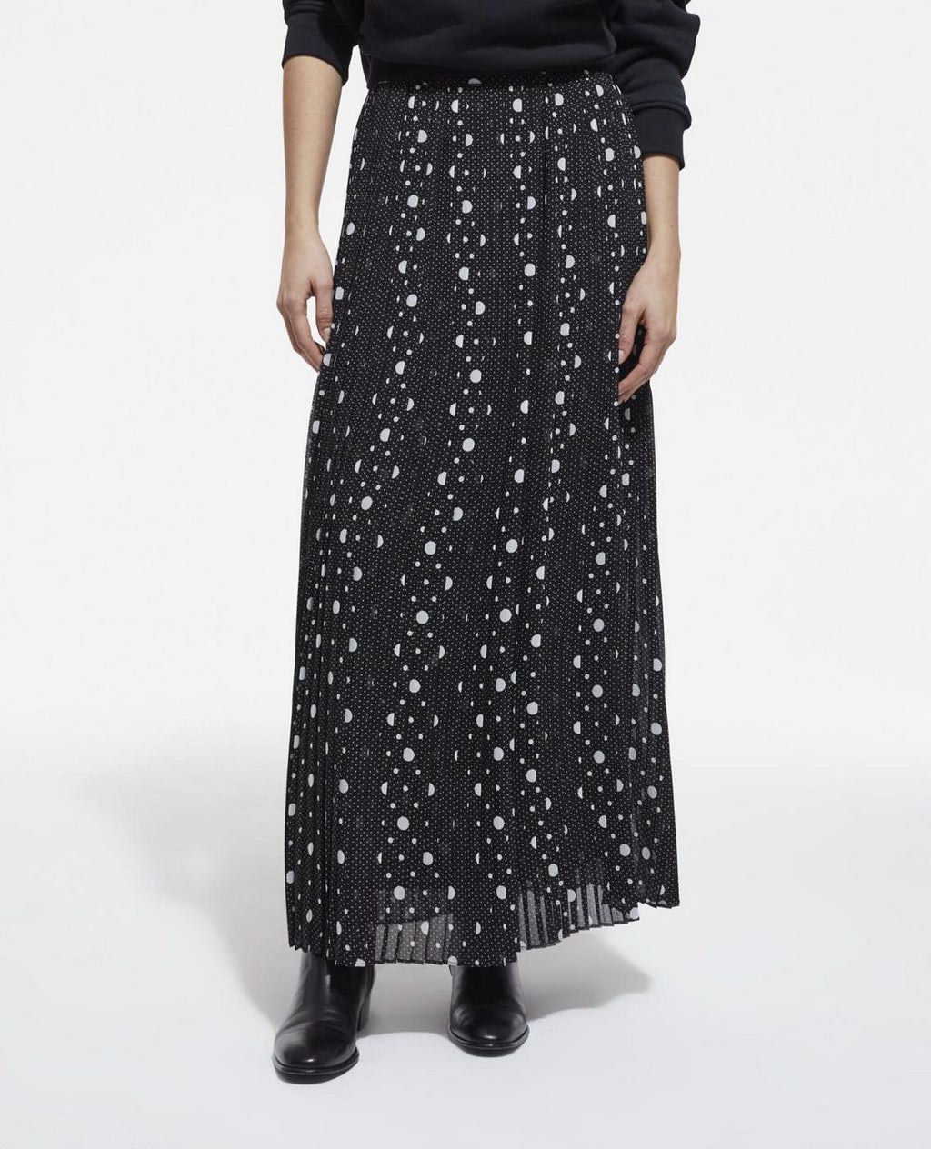 The Kooples - Jupe Plissée - Noir - Femme