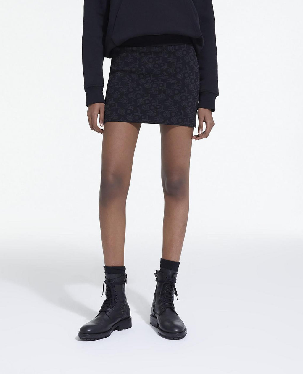 The Kooples - Minijupe Taille Haute - Noir - Femme
