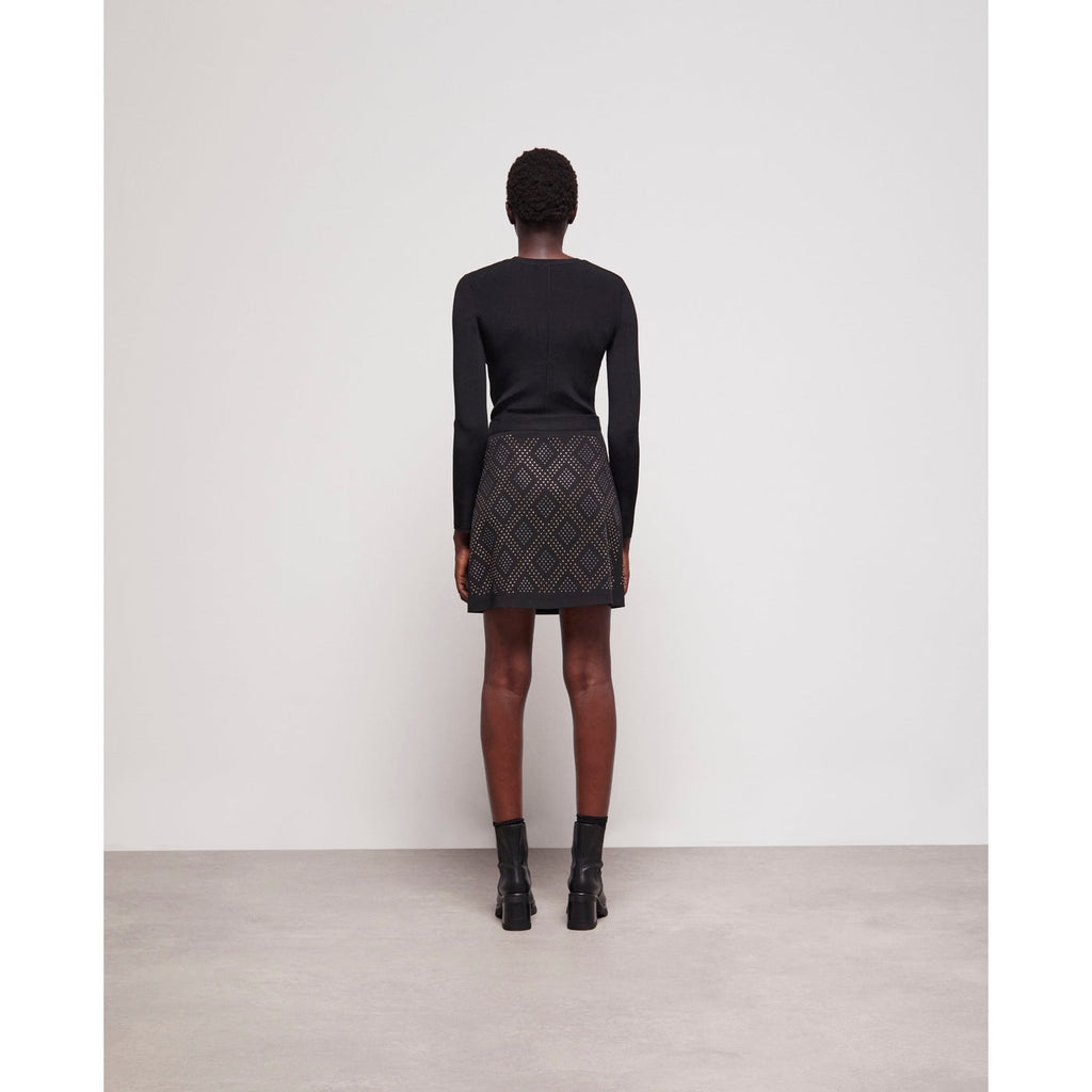 The Kooples - Falda cruzada de talle alto - Negro - Mujer
