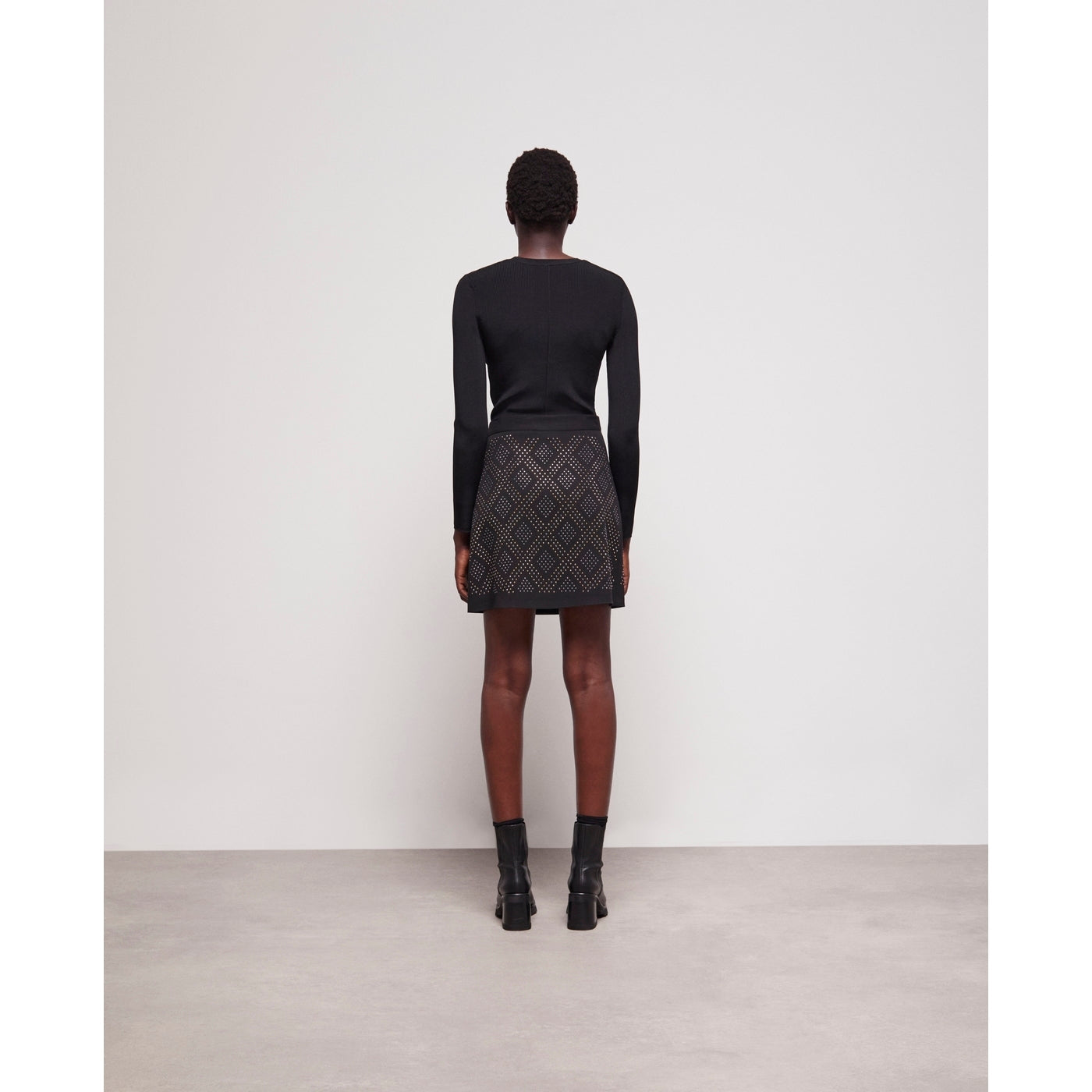The Kooples - Falda cruzada de talle alto - Negro - Mujer