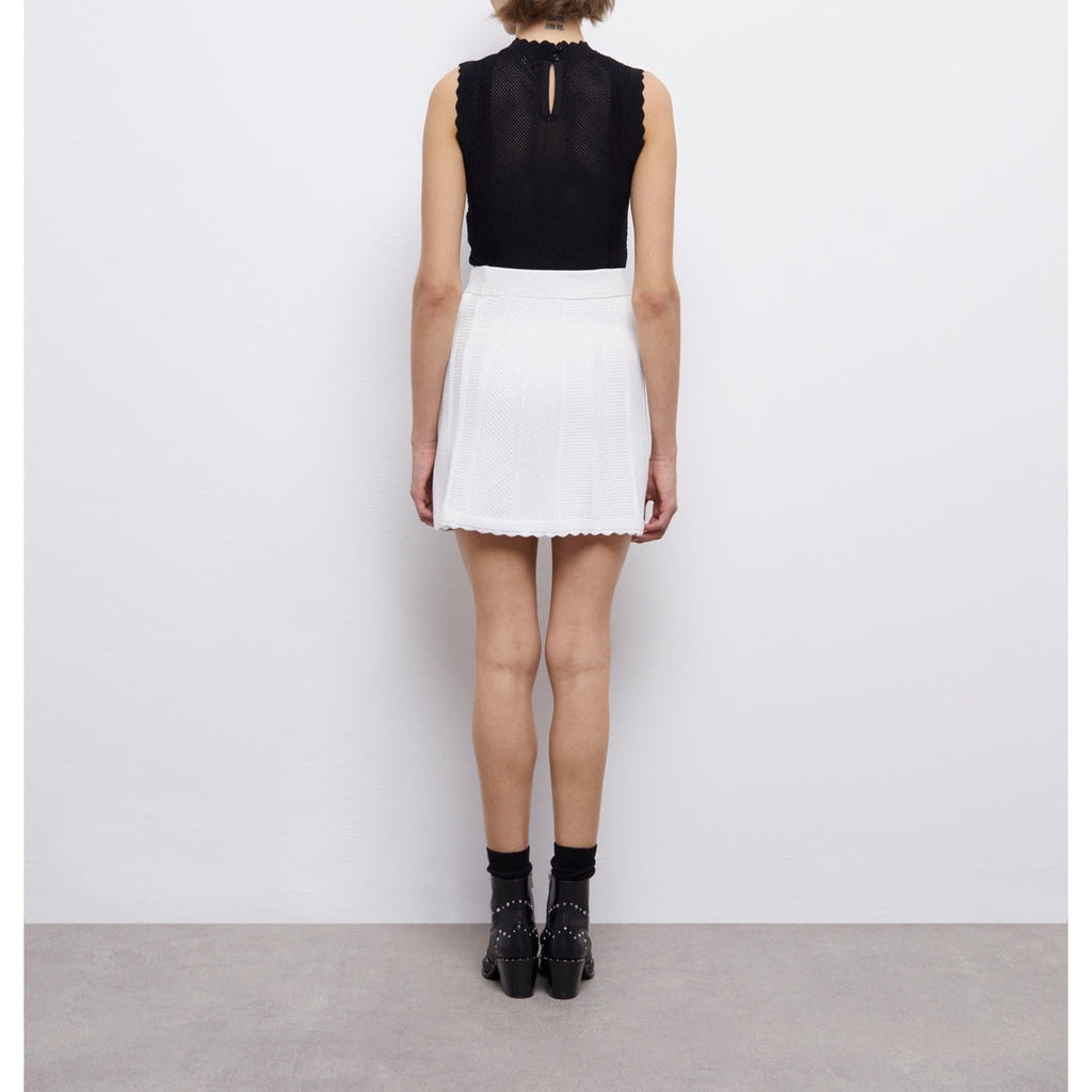 The Kooples - High Waisted Trapeze Skirt - White - Women