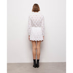 The Kooples - Jupe Droite En Broderie Anglaise - Blanc - Femme