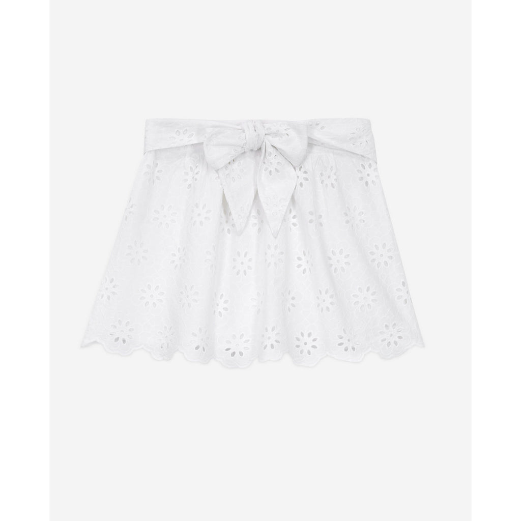 The Kooples - Jupe Droite En Broderie Anglaise - Blanc - Femme
