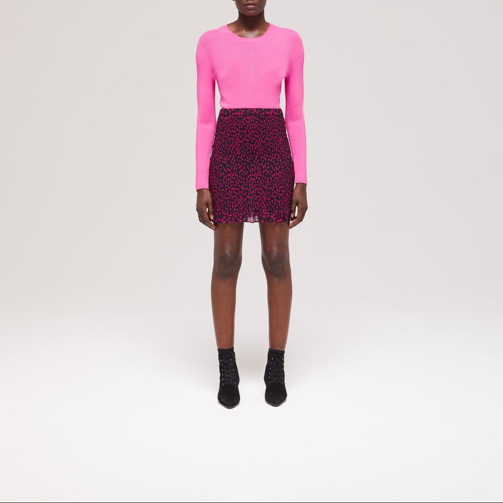 The Kooples - High Waisted Straight Skirt - Fuchsia - Women